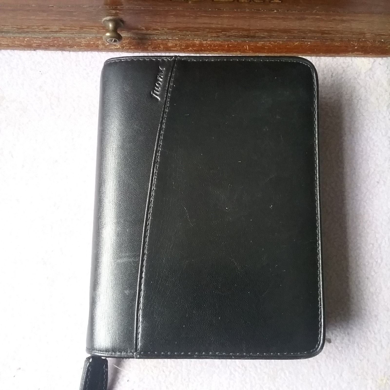 FILOFAX POCKET LYNDHURST DELUX BLACK LEATHER ORGANISER+ PAGES+ FILE CARDS