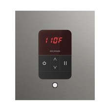 Mr Steam iTempo Square Steam Shower Control and Steamhead in Satin Steel