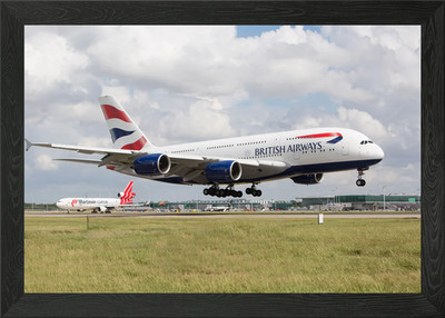 AIRBUS A380 Flugzeug Flugzeug Gerahmtes Wandbild Poster Leinwanddruck Bild
