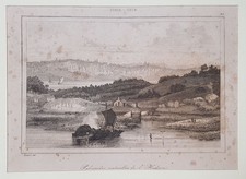 PALISSADES NATURELLES DE L'HUDSON MILBERT 1865 CIRCA NEW YORK FIUME HUDSON USA