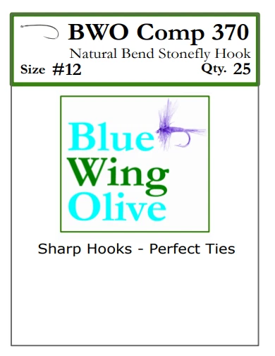 Ganchos de mosca BWO COMP 370 sem barba dobra natural - pacotes com 25 e 100 - Imagem 2 de 2