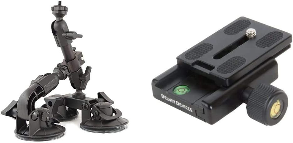 Delkin Fat Gecko Triple Suction Camera Mount Bundle with