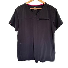 Scrubstar Ethical Fabric Women's Scrub Top Large Grey Short Sleeve Pockets