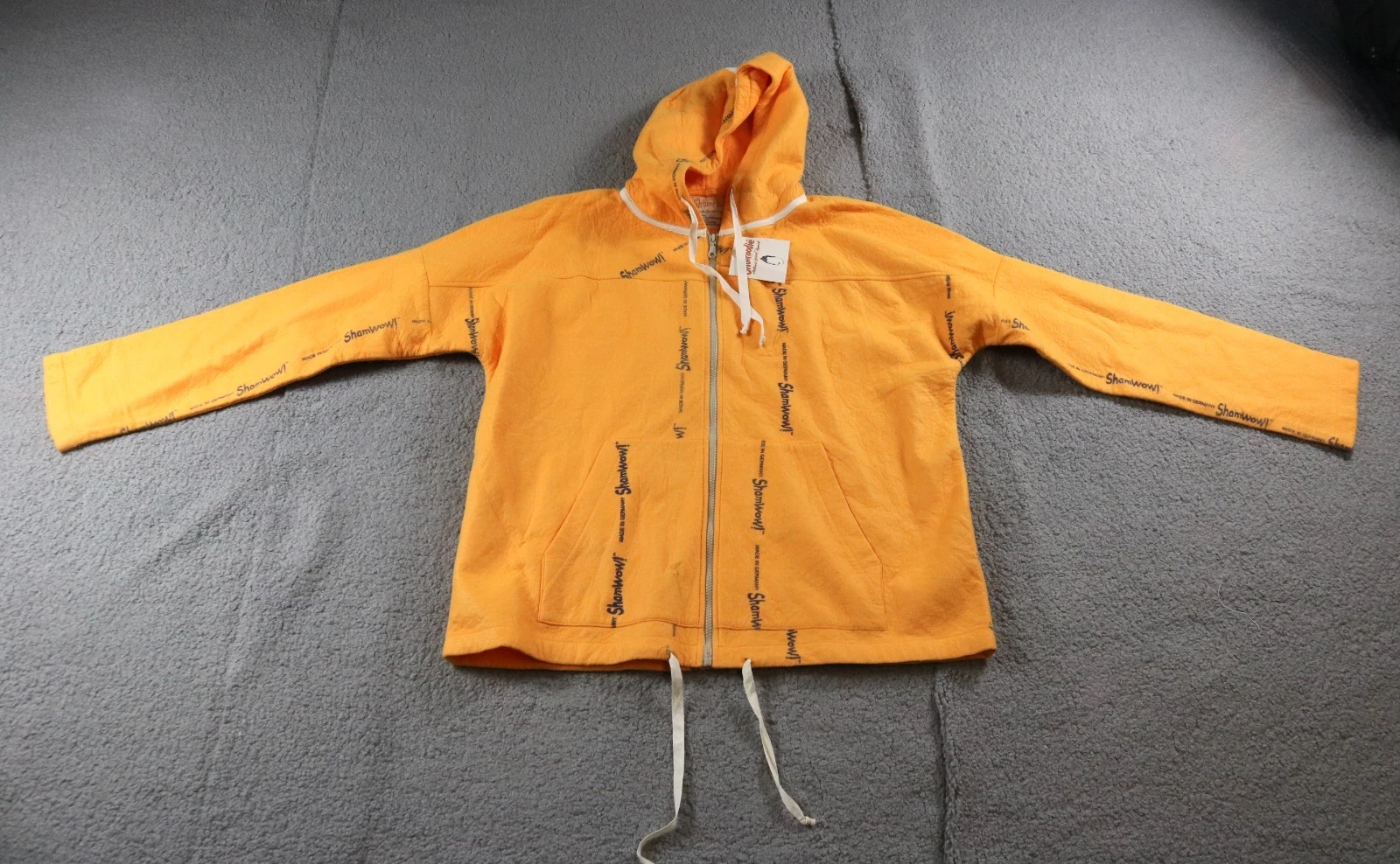Shamwow Apparel Hoodie L Orange Sham Hoodie Fleece Graphic Print Vintage USA New