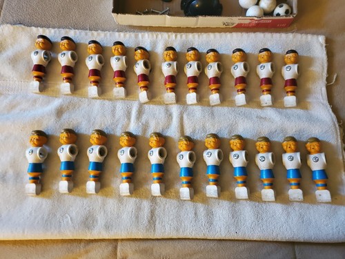 Set of Red & Blue Fooseball Men 11 Ea. Foosballs x 16, Goal Caps, Rod Bushings