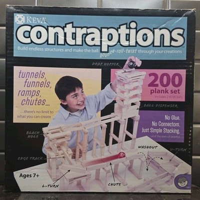 Keva Contraptions 200 Plank Set Pine Wood 2 Balls 2009 Mindware Complete