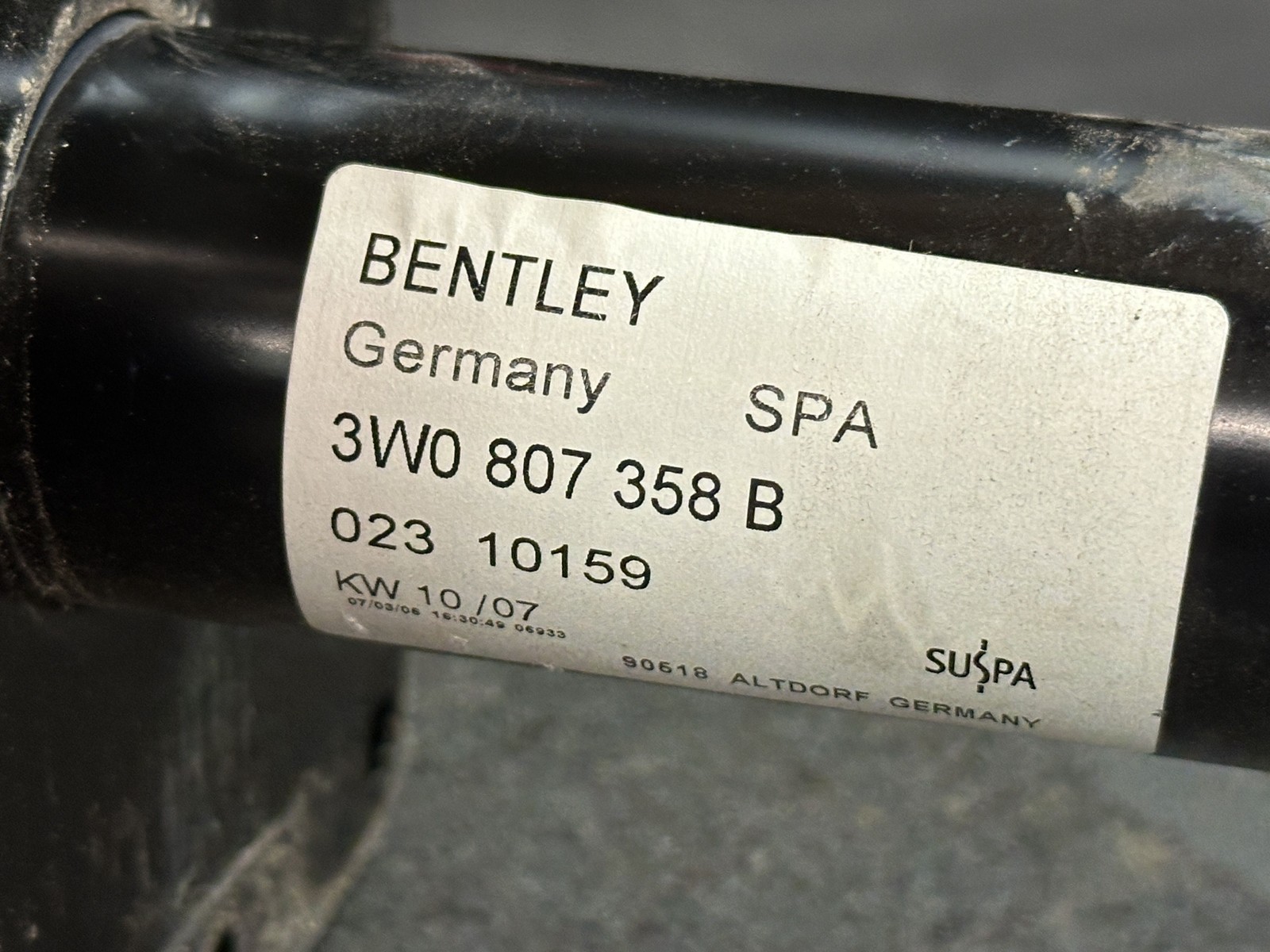 03-10 BENTLEY CONTINENTAL GTC REAR BUMPER REINFORCEMENT IMPACT REBAR 3W0807358B