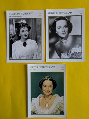 OLIVIA DE HAVILLAND / 3 Filmstar - Sammelkarten