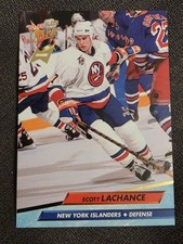 1992-93 Fleer Ultra Scott Lachance RC New York Islanders Rookie Hockey Card. rookie card picture