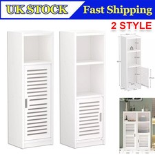 Waterproof Bathroom Tall Cabinet Free Standing Floor Storage Unit Cupboard NEW