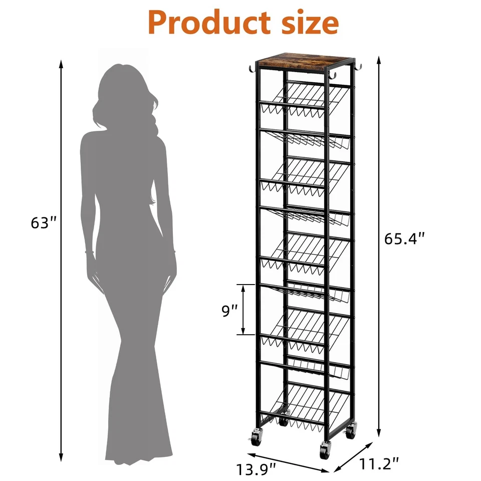 Torre Zapatero Vertical Giratorio de 10 Niveles, Organizador de Almacenamiento de Zapatos Alto de Madera... Foto 3 de 4