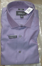 NEW Awearness Kenneth Cole Purple Change Long Sleeve Dress Shirt For Men Size 17