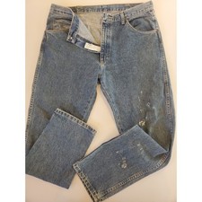 Vintage Wrangler USA Jeans 36x30 Blue Denim Distressed Made In USA 96501DS