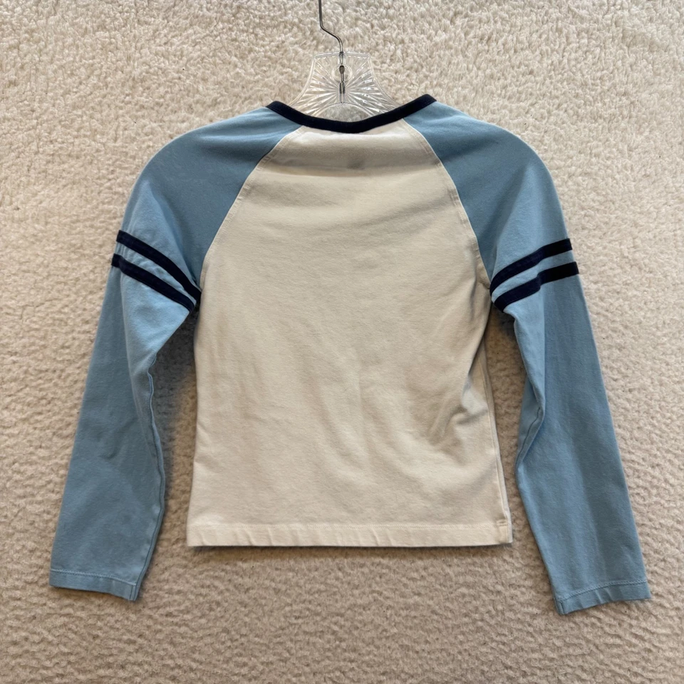 Y2K Vintage Limited Too Baby Tee Top Shirt XS White Blue Raglan Baseball Sporty - Image 2 of 4