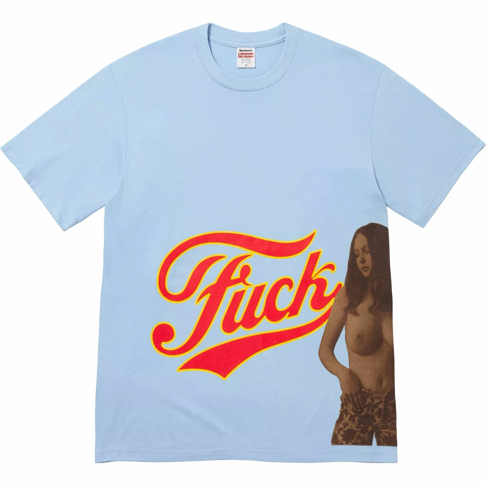 T shirt coton bleu poudre SUPREME®/HYSTERIC GLAMOUR FUC* T shirt FW24 taille XL