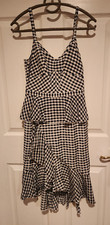 J. Crew gingham ruffle silk dress 00 NWT