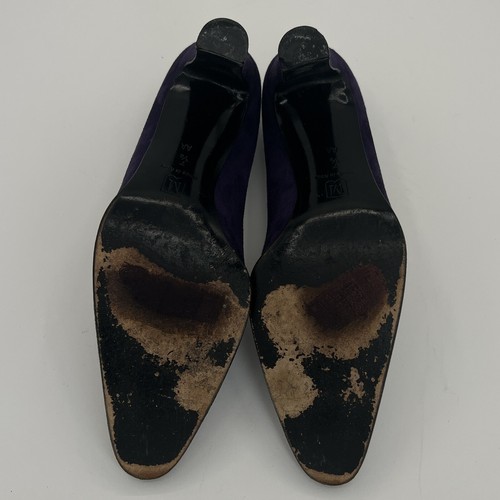 Vintage BRUNO MAGIL Purple Suede Heels Womens Pumps Size 7.5 High Heel - Picture 18 of 18