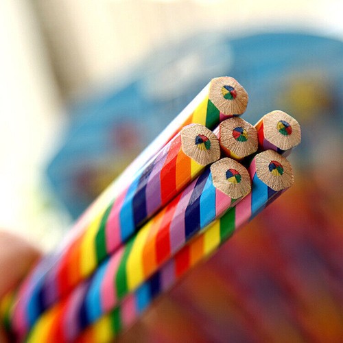 4X Rainbow Color Wooden Art Pencils Drawing Painting Sketch Kids School Supplies - Picture 3 of 3