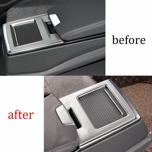 For Audi A6 A7 2019-2022 Steel Silver Car Rear Drinking Glass Panel Cover Trim - Picture 5 of 18