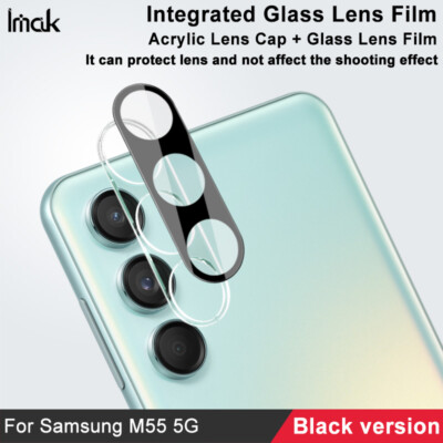 imak For Samsung Galaxy M55, Camera Lens Cap + Lens Film Protector Black Version