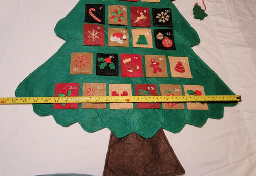 Albero di Natale Avvento conto alla rovescia decorazione vacanze tasche da appendere a parete alte 3 piedi - Foto 8 di 9