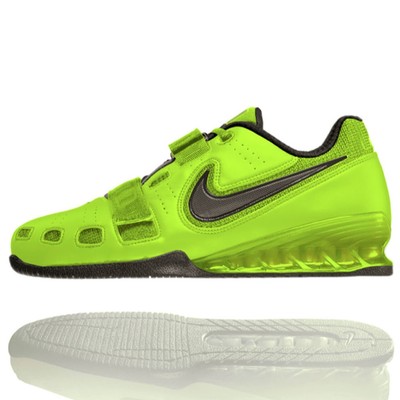 Nike Romaleos 2 Men's Weightlifting Shoes US size 11.5 Volt/Sequoia RARE MODEL