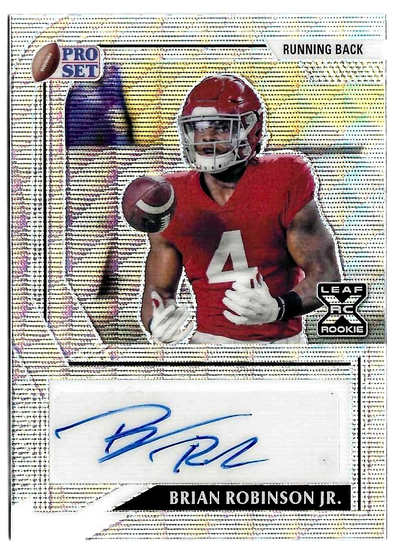 2022 Brian Robinson Jr. Leaf Pro Set Metal Rookie Auto Silver Wave 20/