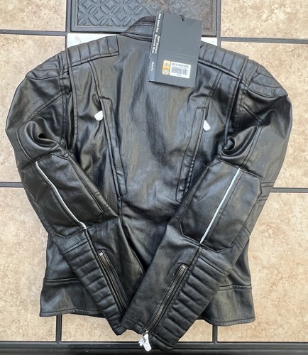 Harley-Davidson Womens Black Label Coated Denim Motorcycle Jacket 98115-16VW (S) - Picture 12 of 14