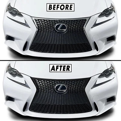Chrome Delete Blackout Overlay for 2014-16 Lexus IS Front Bumper Grill Trim - Image 1 of 3