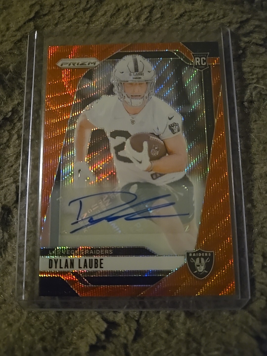 24 2024 NFL PRIZM RED WAVE DYLAN LAUBE RC ROOKIE AUTO AUTOGRAPH #73/149 RAIDERS