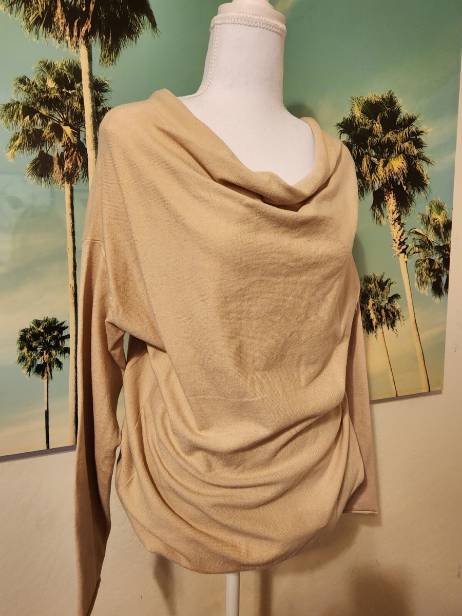 VICI Off The Shoulder Scoop Sweater Women's Large Tan Neutral Sweater Top  Zara L