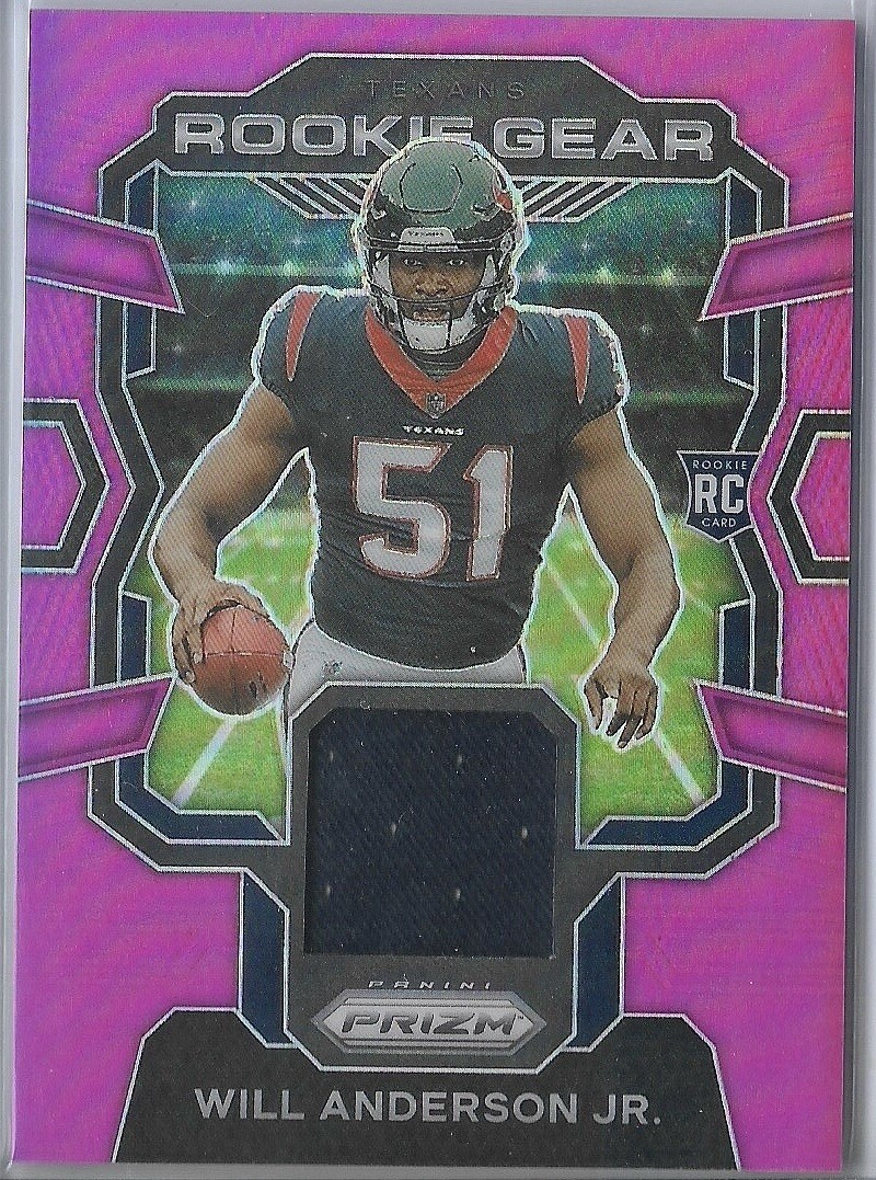 2023 Panini Prizm Will Anderson Jr Rookie Gear Pink Prizm #RG-WA Texans RC