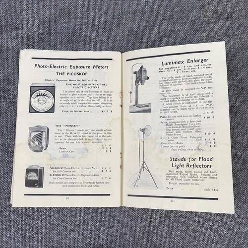 Vintage Garner & Jones LTD. Exakta , Plaubel Cameras Camera Catalog , 1936 - 第 7/7 張圖片