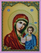 Bead embroidery kit Kazan Icon of the Mother of God hand embroidery needlework