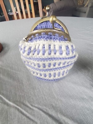 Handmade Crochet Coin Kiss Clasp Purse