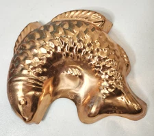 Vtg Copper Leaping Fish Jello Mold Copperware