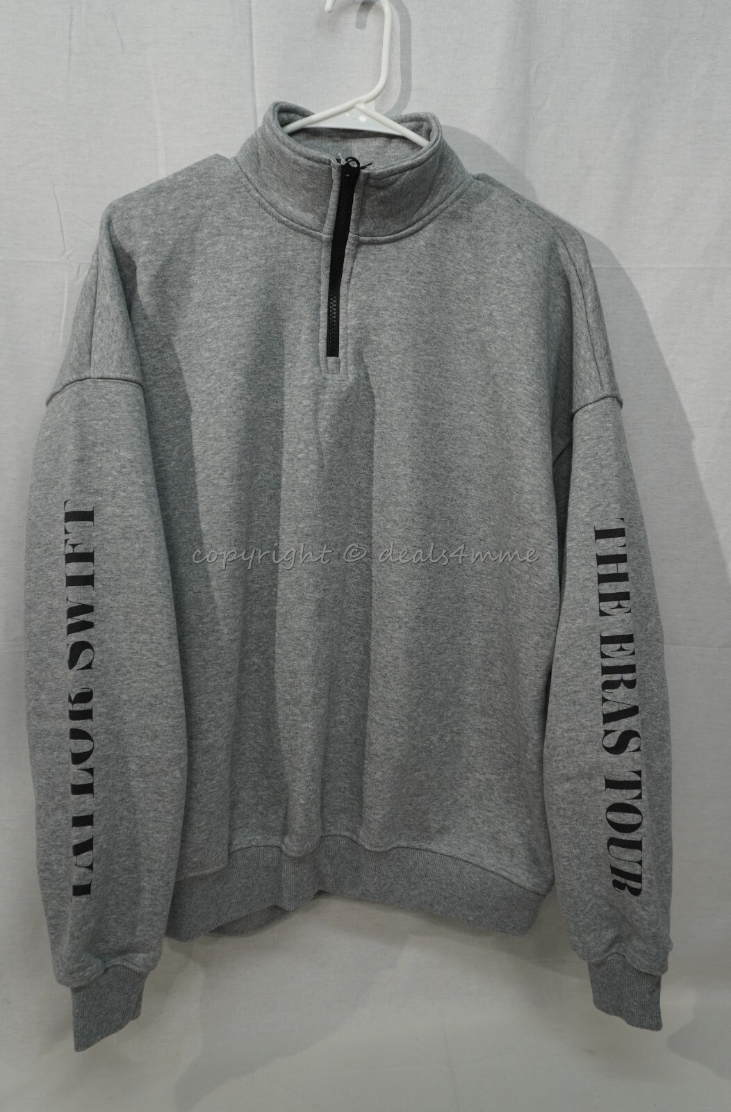 Taylor Swift Eras Tour 2023 Gray Quarter Zip Sweatshirt Limited Edition Medium image 3