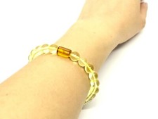 AMBER BRACELET Insect Inclusion Barrel Round Beads Unique Baltic Stone 6g 13700