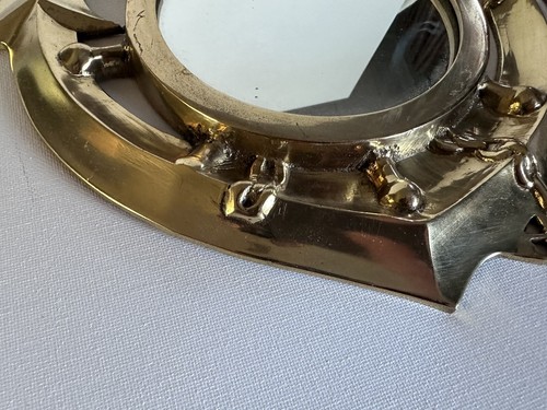 Vintage Brass Anchor Nautical Mirror Wall Hanging Accent Beach Coastal Decor - Picture 3 of 5
