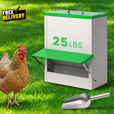 25Lb Metal Feeders No Waste Poultry Feeder Large Chicken coop Feeders w......