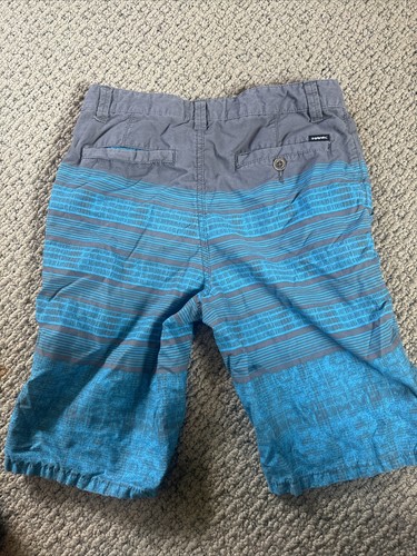 Tony Hawk Boys Board Shorts Size 14 Blue Gray Striped Surf Skate Swimwear - Picture 3 of 3