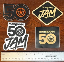 Mongoose BMX 50th Anniversary Four Sticker Set