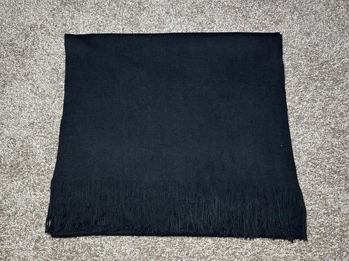 Divided H&M Men’s Muffler Scarf Solid Black Fringe 20”/83” in - Picture 5 of 19