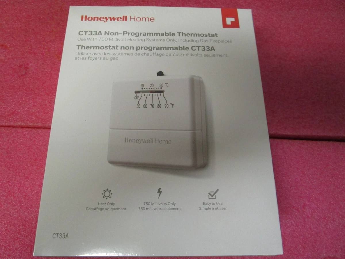 Honeywell CT33A1009 Millivolt Heat-Only Non-Programmable Thermostat CT33A -  NEW | eBay