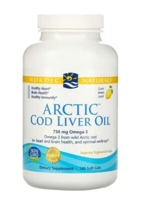 Nordic Naturals Arktischer Lebertran Zitrone, 1000 mg, 180 Softgels