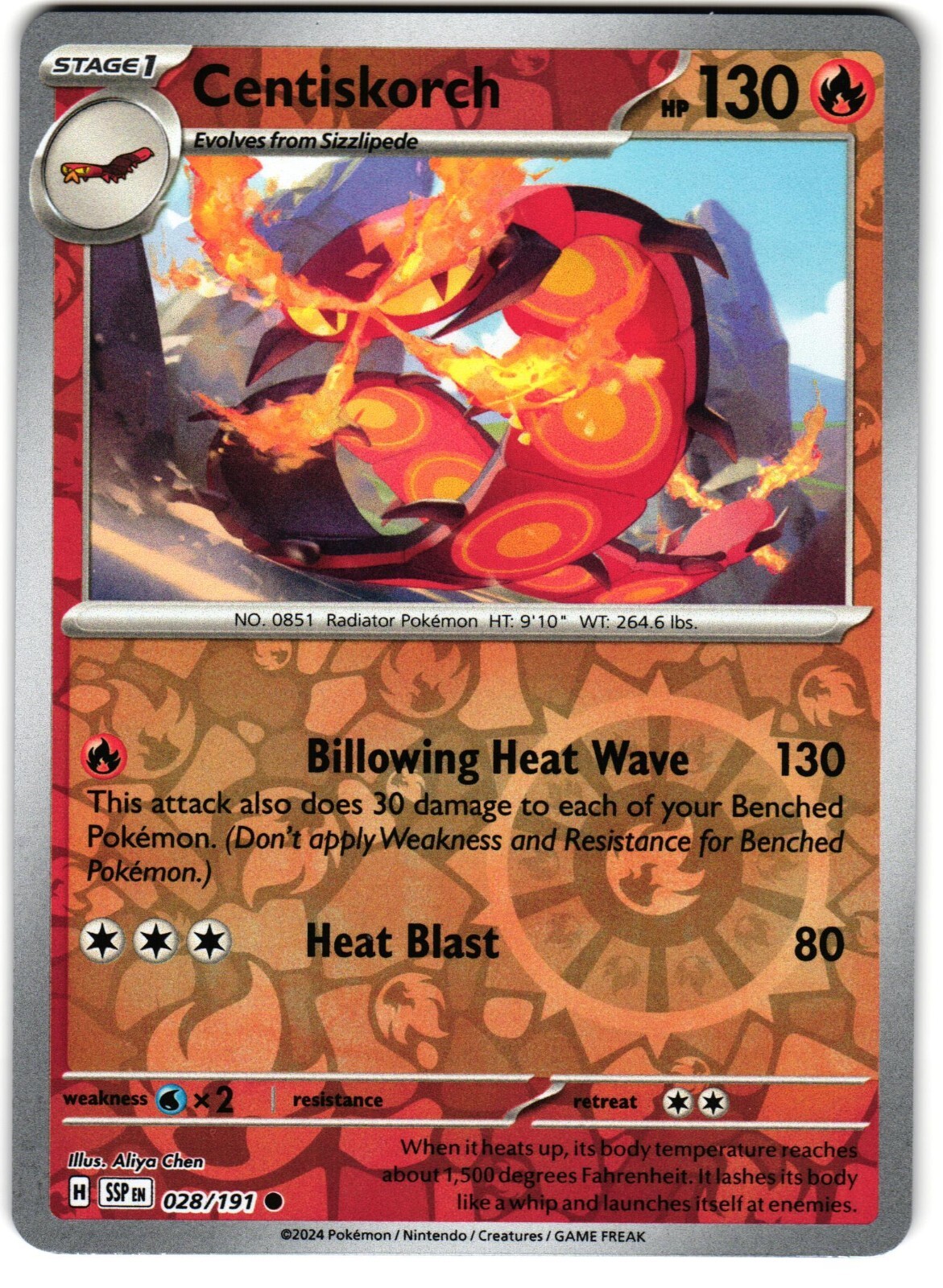 Centiskorch Reverse Holo 28/191 Pokemon SV: Surging Sparks