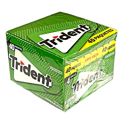 Trident Gum Spearmint flavor 1 box with 40 paquets