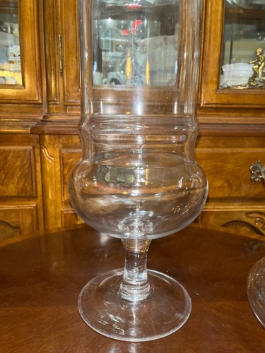 XLarge 21.75" Lidded Footed Apothecary / Legume Jar Hand Blown Italian Art Glass - Picture 17 of 19