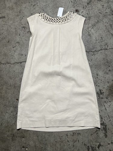 Diane Von Furstenberg DvF Fraser linen blend dress Cream Size 6 $425 - Picture 2 of 5