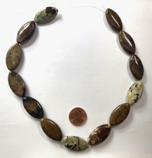 FANCY AGATE MARQUISE SHAPE SMOOTH 30X16X6 MM FLAT BEADS 15" BELOW WHOLESALE